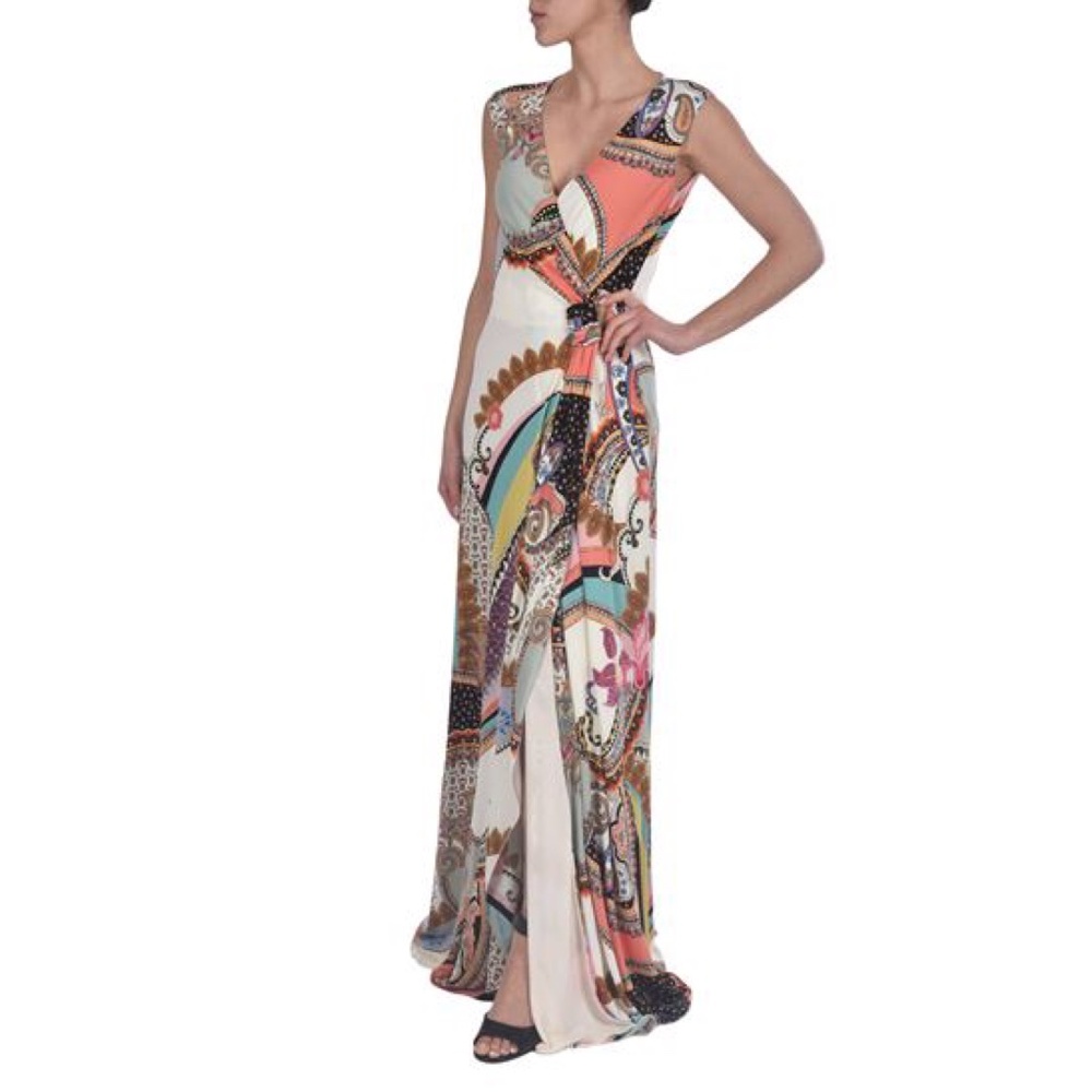 Etro Flared Wrap Style Maxi Dress